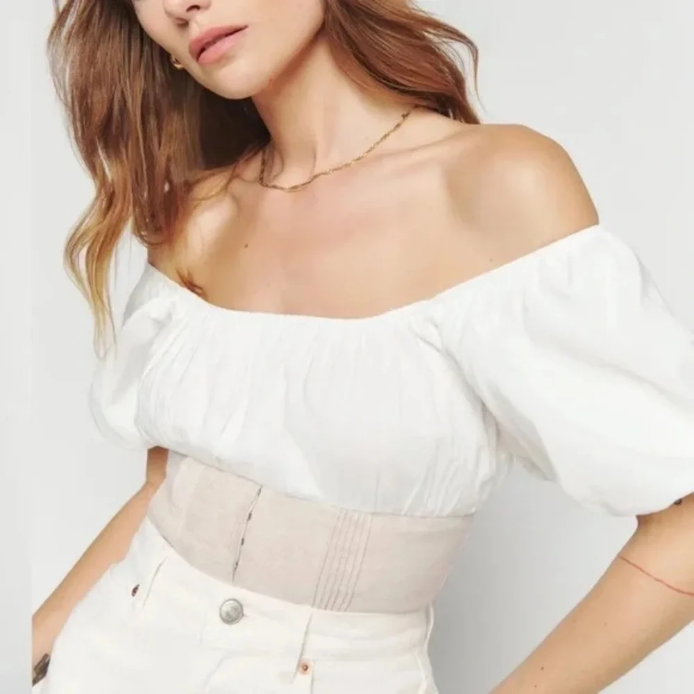 Reformation Alayna Linen Top- Ivory Color , Size 6